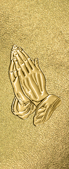 626 DLJ-516-GD-SH-GD Gold Praying Hands Shimmer Gold